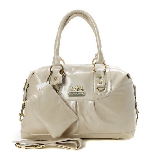 Coach Madison In Smooth Medium Ivory Satchels BLY | Women - Click Image to Close